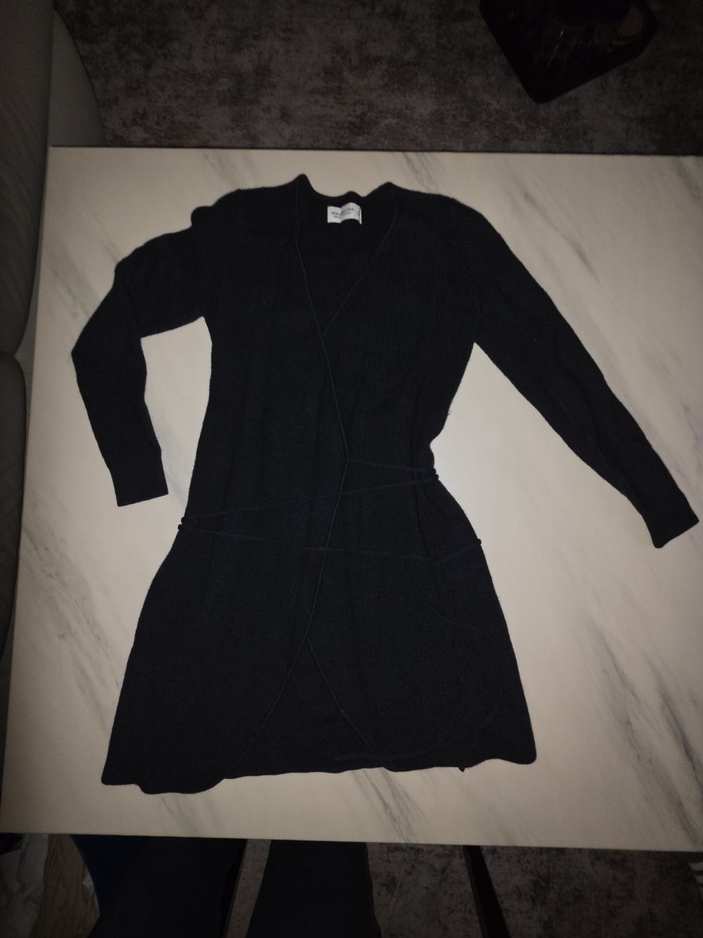 Abercrombie & Fitch Black Wrap Cardigan Dress